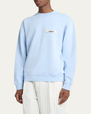 Jacquemus Men's Grosgrain Logo Cotton Sweatshirt | Thumbnail 4
