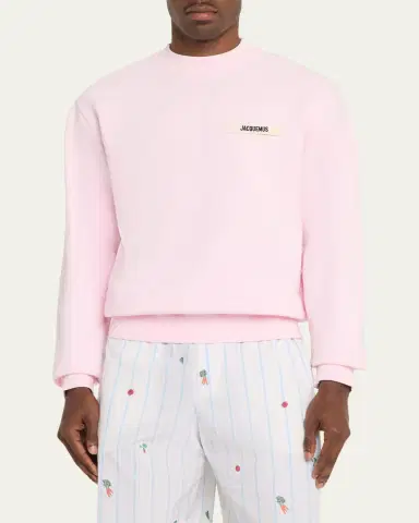 Jacquemus Men's Grosgrain Logo Cotton Sweatshirt | Thumbnail 8