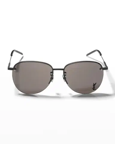 Saint Laurent YSL Semi-Rimless Metal Aviator Sunglasses | Thumbnail 3 Saint Laurent YSL Semi-Rimless Metal Aviator Sunglasses | Thumbnail 3
