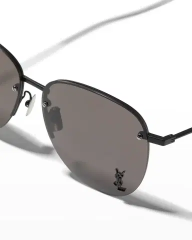 Saint Laurent YSL Semi-Rimless Metal Aviator Sunglasses | Thumbnail 4 Saint Laurent YSL Semi-Rimless Metal Aviator Sunglasses | Thumbnail 4
