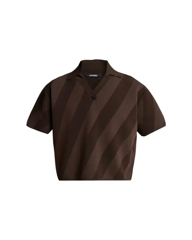 Jacquemus Men's Wide Stripe Knit Johnny Collar Polo Shirt