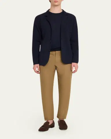 Maurizio Baldassari Men's Cashmere Knit Patch-Pocket Blazer | Thumbnail 2