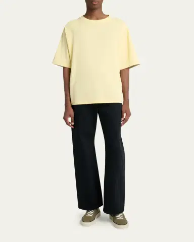 Jacquemus Men's Reverse Logo-Tape Relaxed Crewneck T-Shirt | Thumbnail 2