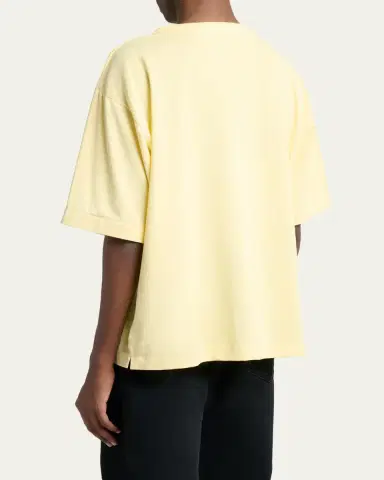 Jacquemus Men's Reverse Logo-Tape Relaxed Crewneck T-Shirt | Thumbnail 3