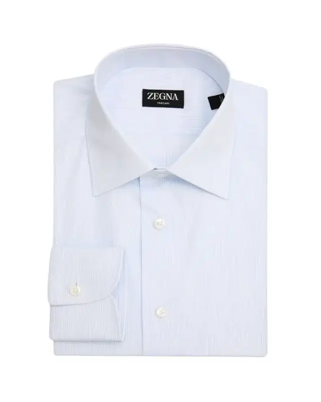 ZEGNA Men's Micro-Stripe Trecapi Cotton Dress Shirt