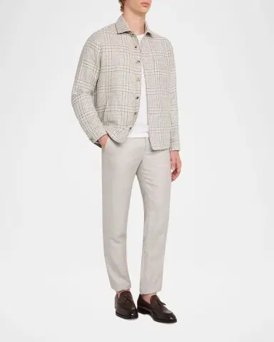 Maurizio Baldassari Men's Linen, Silk and Wool Overshirt with Pockets | Thumbnail 6