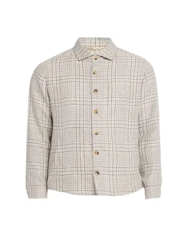 Maurizio Baldassari Men's Linen, Silk and Wool Overshirt with Pockets | Thumbnail 1