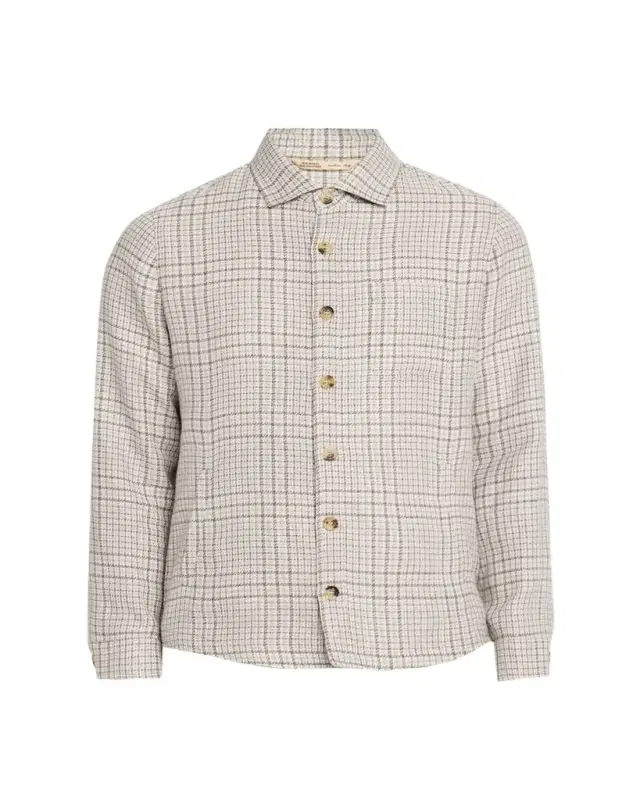 Men's Linen, Silk and Wool Overshirt with Pockets