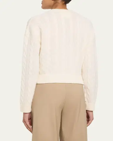 Lisa Yang Cassie Cashmere Cable Knit Crewneck Cardigan | Thumbnail 3