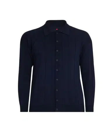 Kiton Men's Cotton & Cashmere Knit Button-Down Shirt | Thumbnail 1