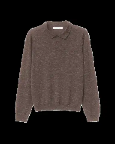 Iris Von Arnim Men's Wool, Silk and Linen Long-Sleeve Polo Shirt | Thumbnail 2 Iris Von Arnim Men's Wool, Silk and Linen Long-Sleeve Polo Shirt | Thumbnail 2