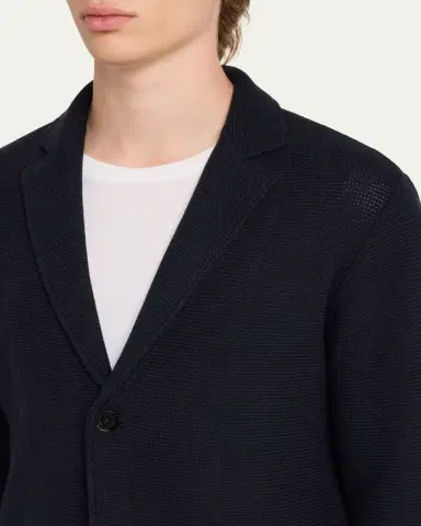 Maurizio Baldassari Men's Silk-Cotton Summer Stitch Knit Blazer | Thumbnail 5 Maurizio Baldassari Men's Silk-Cotton Summer Stitch Knit Blazer | Thumbnail 5
