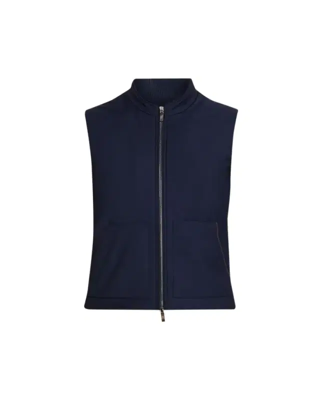 Maurizio Baldassari Men's Summer Full-Zip Vest with Knit Sides