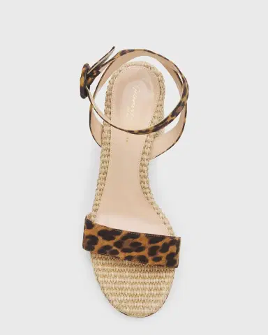 Gianvito Rossi 85mm Leopard-Printed Suede and Raffia Sandals | Thumbnail 10