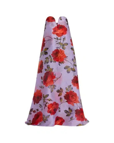 Carolina Herrera Plunging Strapless Rosette-Print Silk Chiffon Gown | Thumbnail 1 Carolina Herrera Plunging Strapless Rosette-Print Silk Chiffon Gown | Thumbnail 1