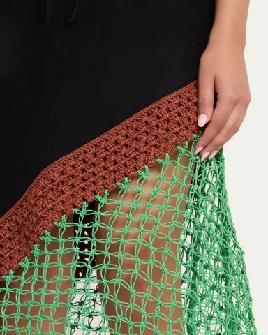 Rosie Assoulin Return of the Mac(rame) Skirt in Ridged Linen | Thumbnail 5