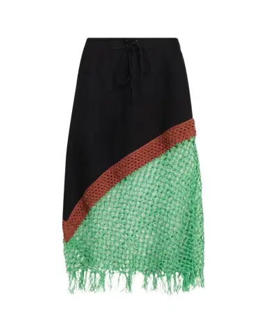 Rosie Assoulin Return of the Mac(rame) Skirt in Ridged Linen | Thumbnail 1