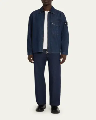 Stone Island Men's Wide-Leg Rinsed Denim Jeans | Thumbnail 2