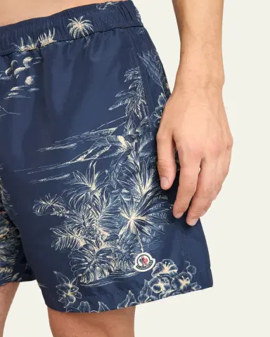 Moncler Men's Tropical Print Swim Shorts | Thumbnail 4 Moncler Men's Tropical Print Swim Shorts | Thumbnail 4