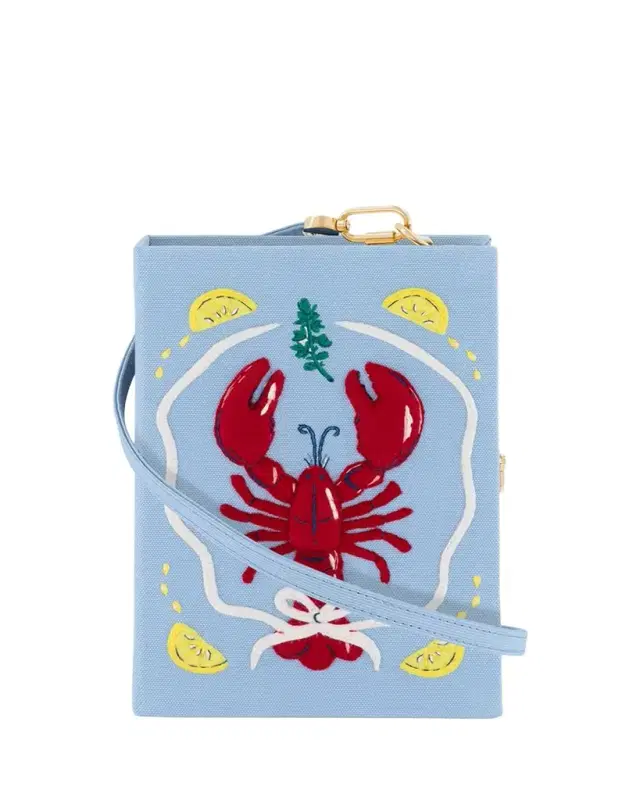 Lobster Book Clutch Bag with Strap