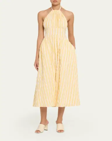 Rosie Assoulin Halter in the Name of Love Checked Seersucker Dress | Thumbnail 2 Rosie Assoulin Halter in the Name of Love Checked Seersucker Dress | Thumbnail 2