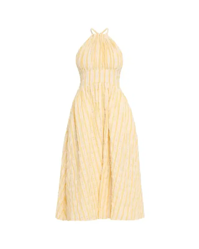 Halter in the Name of Love Checked Seersucker Dress