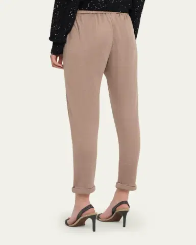 Brunello Cucinelli Monili-Trim Slim-Leg Ankle Drawstring Sport Pants | Thumbnail 3 Brunello Cucinelli Monili-Trim Slim-Leg Ankle Drawstring Sport Pants | Thumbnail 3