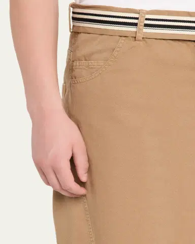 MORDECAI Men's Cotton Belted Barrel-Leg Pants | Thumbnail 5 MORDECAI Men's Cotton Belted Barrel-Leg Pants | Thumbnail 5