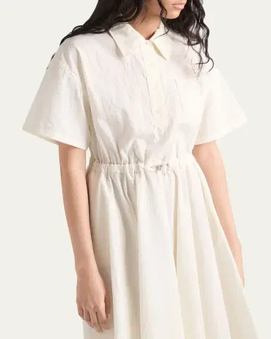 Prada Drawstring Pleated Midi Dress | Thumbnail 4 Prada Drawstring Pleated Midi Dress | Thumbnail 4