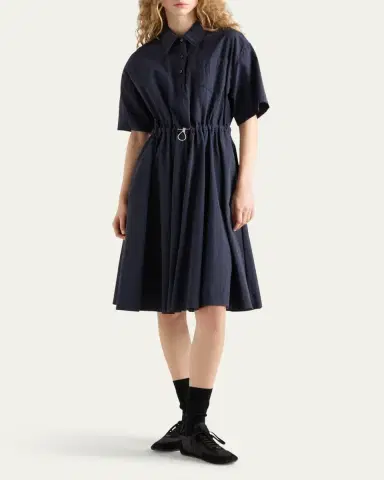 Prada Drawstring Pleated Midi Dress | Thumbnail 6 Prada Drawstring Pleated Midi Dress | Thumbnail 6