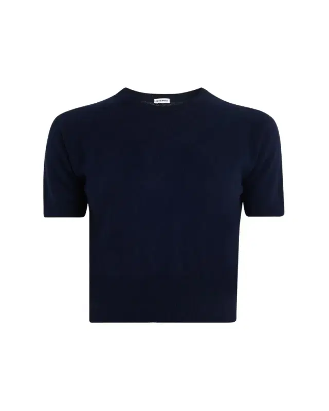 Wool-Cashmere Knit Short-Sleeve T-Shirt