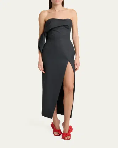 Givenchy Strapless Bow Bustier Slit Midi Dress | Thumbnail 2 Givenchy Strapless Bow Bustier Slit Midi Dress | Thumbnail 2