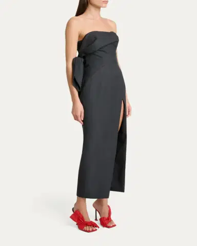 Givenchy Strapless Bow Bustier Slit Midi Dress | Thumbnail 4 Givenchy Strapless Bow Bustier Slit Midi Dress | Thumbnail 4