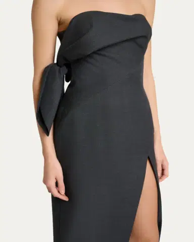 Givenchy Strapless Bow Bustier Slit Midi Dress | Thumbnail 5 Givenchy Strapless Bow Bustier Slit Midi Dress | Thumbnail 5