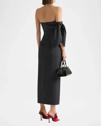 Givenchy Strapless Bow Bustier Slit Midi Dress | Thumbnail 7 Givenchy Strapless Bow Bustier Slit Midi Dress | Thumbnail 7