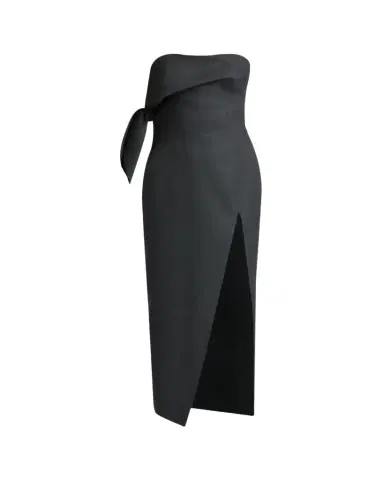 Givenchy Strapless Bow Bustier Slit Midi Dress | Thumbnail 1 Givenchy Strapless Bow Bustier Slit Midi Dress | Thumbnail 1