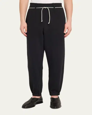 MORDECAI Men's Fleece Stripe-Trim Drawcord Joggers | Thumbnail 4 MORDECAI Men's Fleece Stripe-Trim Drawcord Joggers | Thumbnail 4