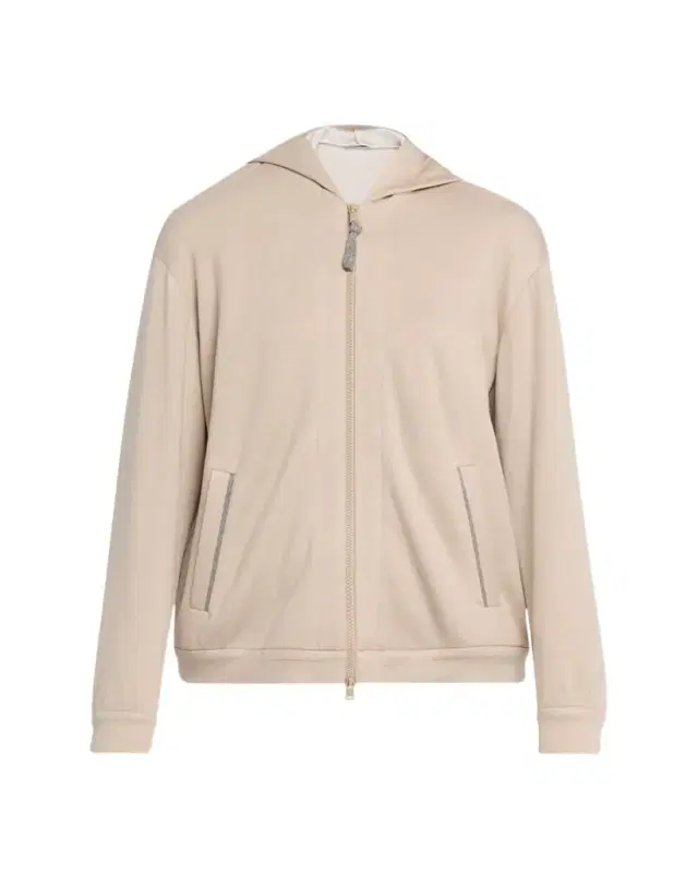 Monili-Trim Cotton-Silk Zip Cardigan Sweatshirt