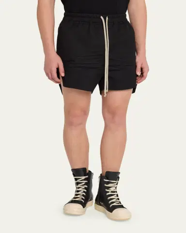 Rick Owens Men's Cotton Maxi-Drawstring Shorts | Thumbnail 4 Rick Owens Men's Cotton Maxi-Drawstring Shorts | Thumbnail 4