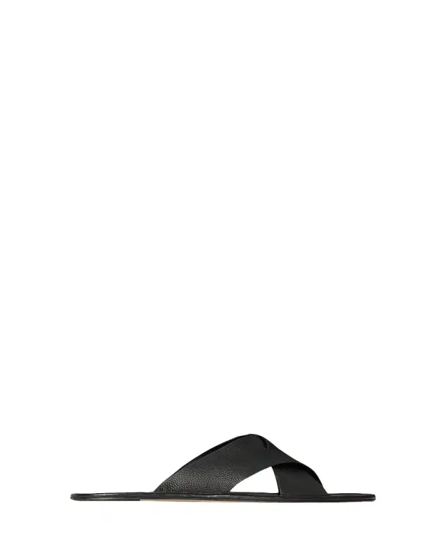 Men's Malick Leather Cross-Strap Slides