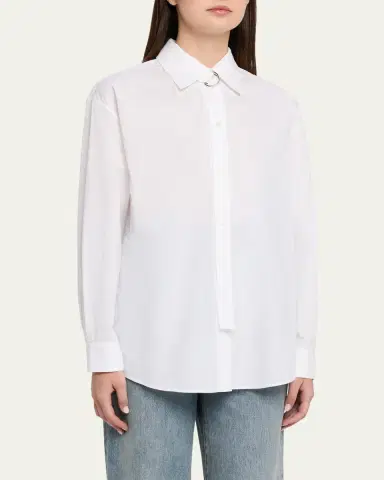 Marni D-Ring Strap Cotton Poplin Button-Down Shirt | Thumbnail 4 Marni D-Ring Strap Cotton Poplin Button-Down Shirt | Thumbnail 4