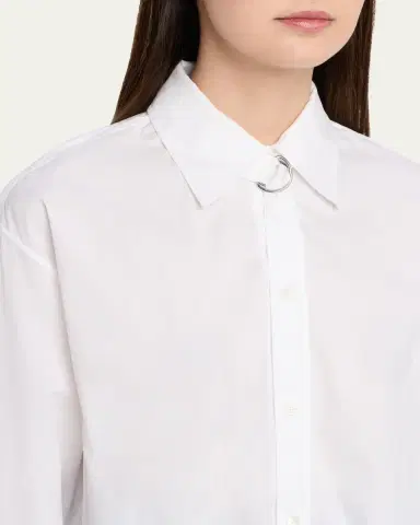 Marni D-Ring Strap Cotton Poplin Button-Down Shirt | Thumbnail 5 Marni D-Ring Strap Cotton Poplin Button-Down Shirt | Thumbnail 5