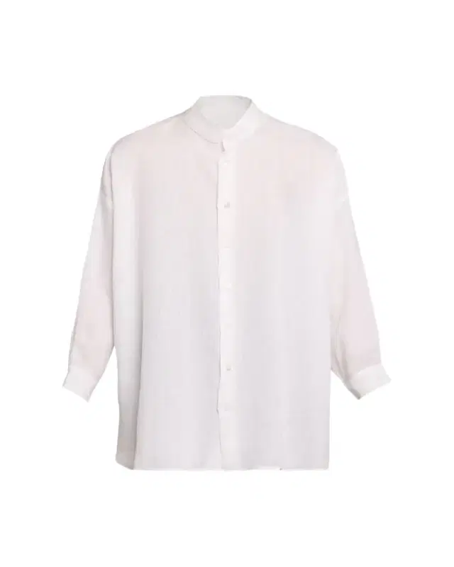 Eskandar Wide A-Line Collarless Classic Shirt - Long Plus Length