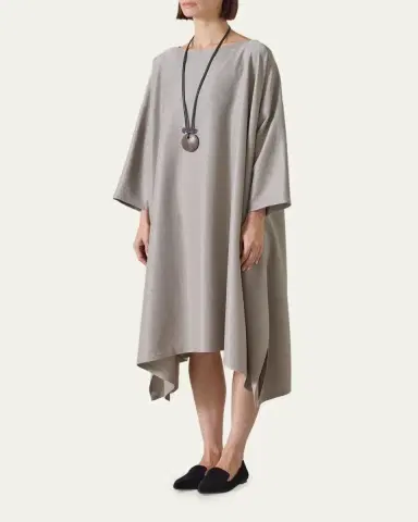 Eskandar Midweight Silk Plissé DPS Scoop Neck Dress | Thumbnail 4 Eskandar Midweight Silk Plissé DPS Scoop Neck Dress | Thumbnail 4