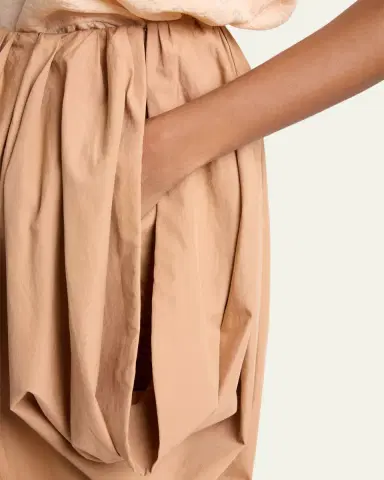 Chloé Draped Cotton Knee-Length Skirt | Thumbnail 5 Chloé Draped Cotton Knee-Length Skirt | Thumbnail 5
