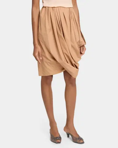 Chloé Draped Cotton Knee-Length Skirt | Thumbnail 8 Chloé Draped Cotton Knee-Length Skirt | Thumbnail 8