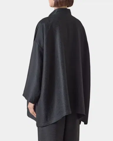 Eskandar Wide A-Line Mandarin Jacket - Long Length | Thumbnail 7 Eskandar Wide A-Line Mandarin Jacket - Long Length | Thumbnail 7