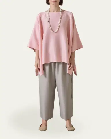 Eskandar Midweight Silk Plissé DPS Scoop Neck Top - Mid Plus Length | Thumbnail 2 Eskandar Midweight Silk Plissé DPS Scoop Neck Top - Mid Plus Length | Thumbnail 2