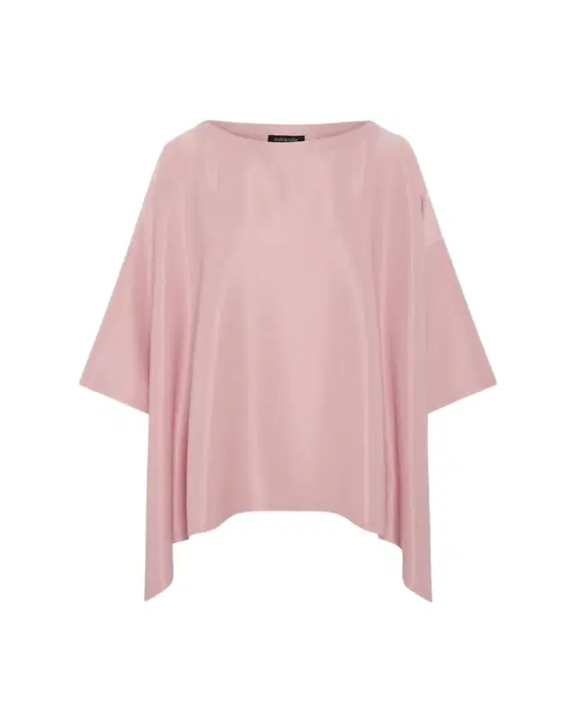 Eskandar Midweight Silk Plissé DPS Scoop Neck Top - Mid Plus Length
