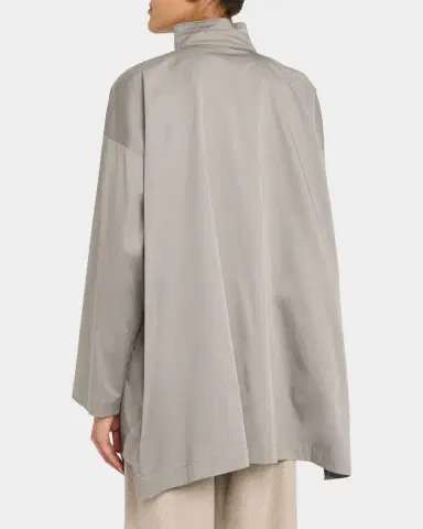 Eskandar Slim A-Line Double Stand Collar Jacket With Stepped Insert - Long Length | Thumbnail 7 Eskandar Slim A-Line Double Stand Collar Jacket With Stepped Insert - Long Length | Thumbnail 7